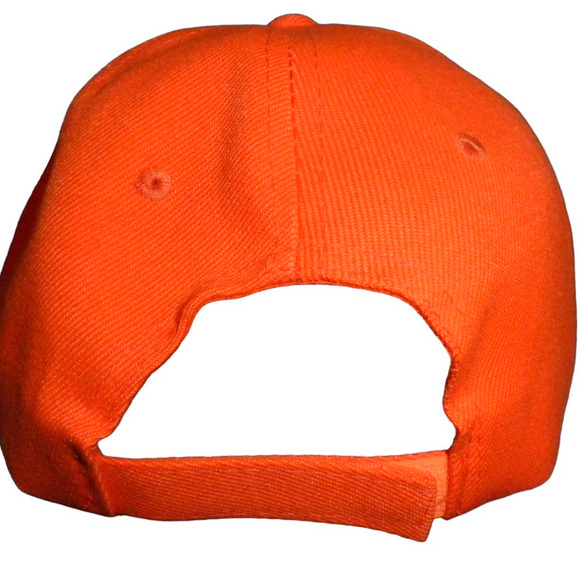 Tennessee TN Ball Cap, Solid Orange, White Embroidery, Strapback, Trucker Hat - Picture 3 of 4